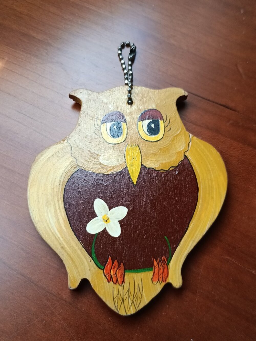 Kappa Kappa Gamma KKG Hand Painted Owl Wooden Key Chain